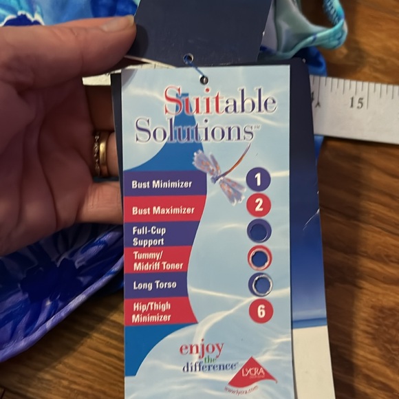 NWT Gabar Vintage Women’s Swim Suit Size 16 Long Torso Floral Print Tummy Toner - Picture 11 of 12